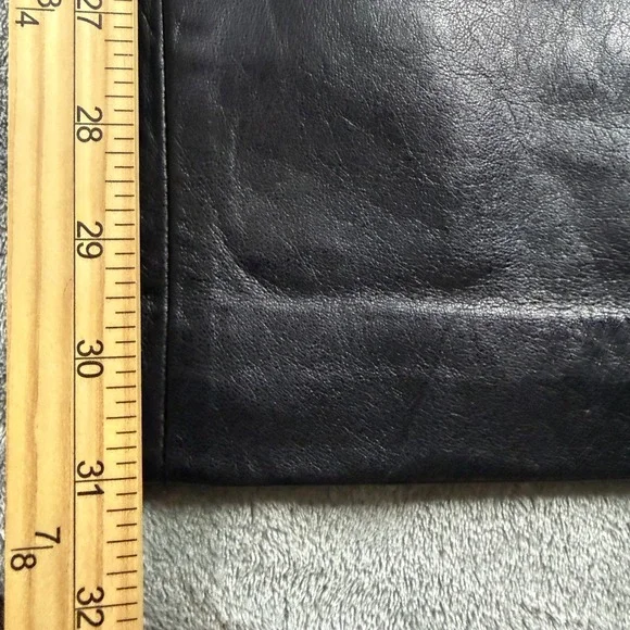 Dana Buchman Leather Pants Women 10 Black  Lambskin Straight Leg High Rise - Picture 6 of 7